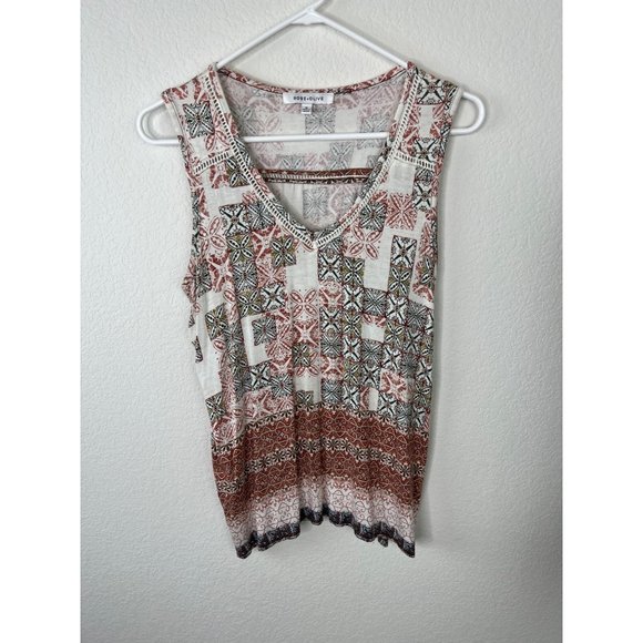 Rose + Olive Sleeveless Top, Medium - Picture 8 of 12